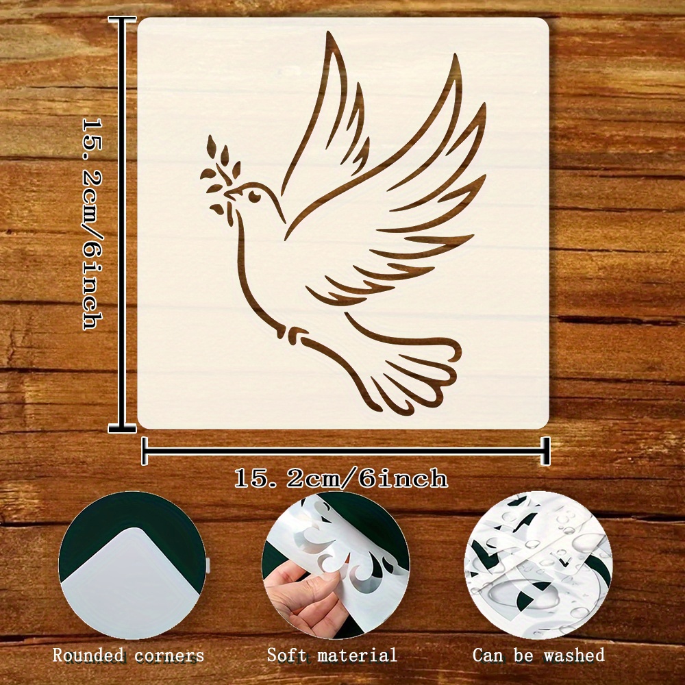 1pc Peace Stencil Template - Reusable, Transparent Plastic Stencil For Diy Crafts, Wall Art, Canvas & Fabric Decor - Ideal For "" Projects, Decor