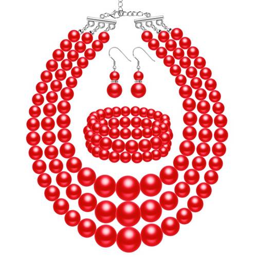 20s jewelry set for women vintage costume layered necklace bracelet earring for derby wedding prom party gift