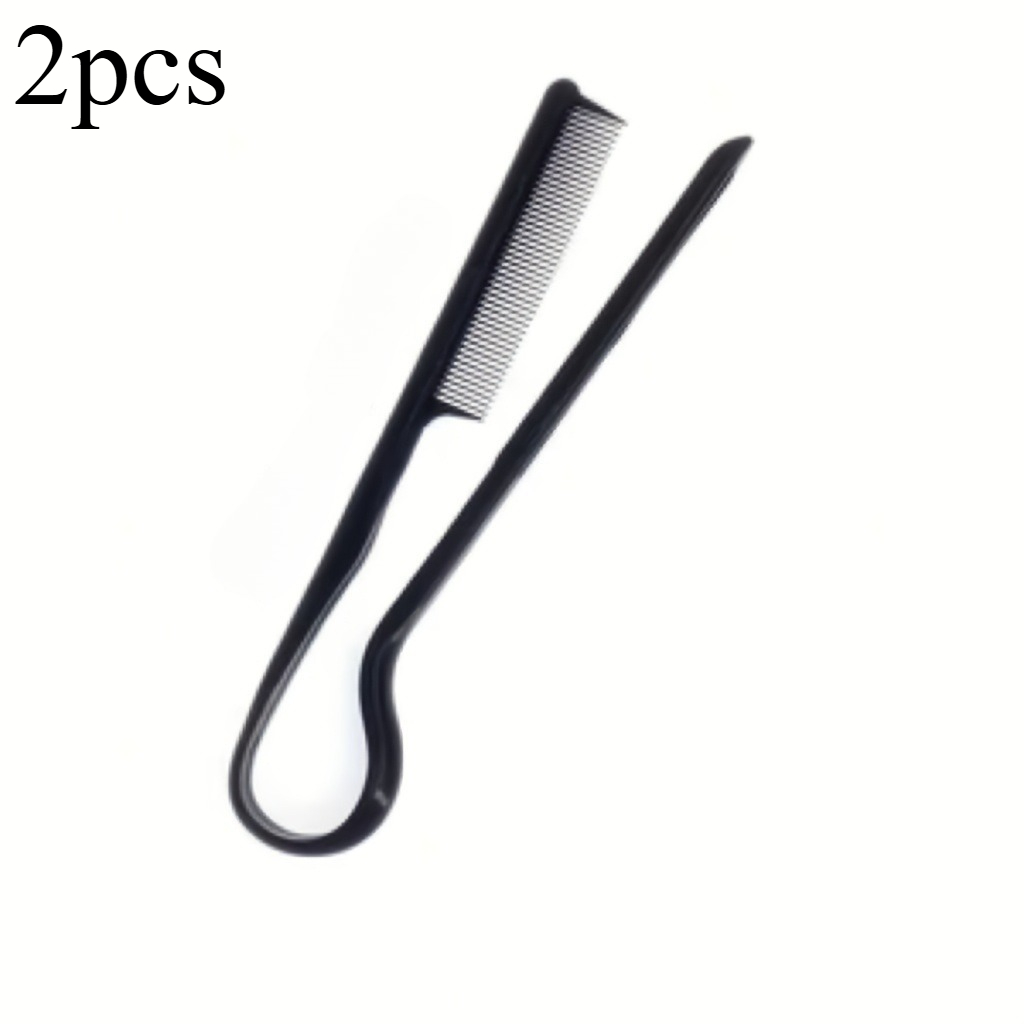 Image of 2pcs Professional V-shaped Hairdressing Comb – Messy Back Hairdressing Straight Hair Brush Tool, Durable Abs Plastic, For Salon And Home Use, | V Shape Comb | Easy