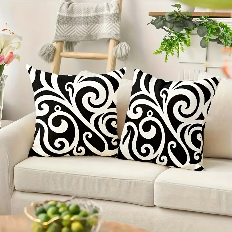 TEMU 2pcs Exquisite Maori Art Decorative Pillow Covers With Zipper And Machine Washable, Use With Festive Patterns For Christmas And New Year,