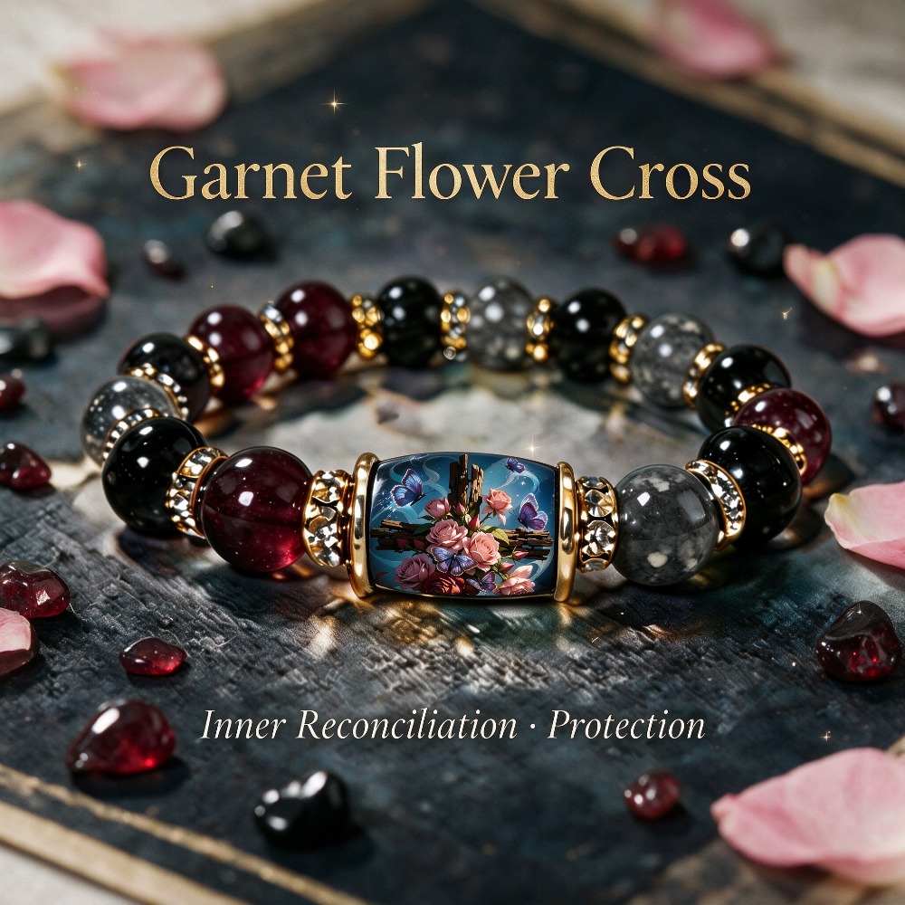TEMU Bracelet extensible vintage à perles carrées peintes florales en croix, perles rondes multicolores en , , howlite avec entre-perles incrustées