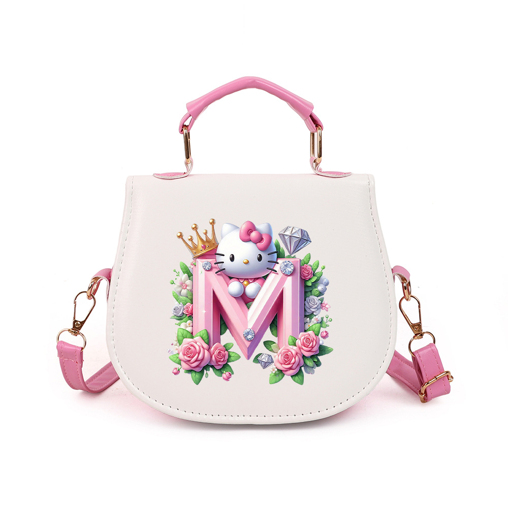 Image of Hello Kitty Crossbody Bag, A-z Letter Design Crossbody Handbag, Suitable For , Practical As A Phone Bag, Multiple Storage Pockets, For Daily , Valentine's Day, Easter, Back-to-, Wedding Favor