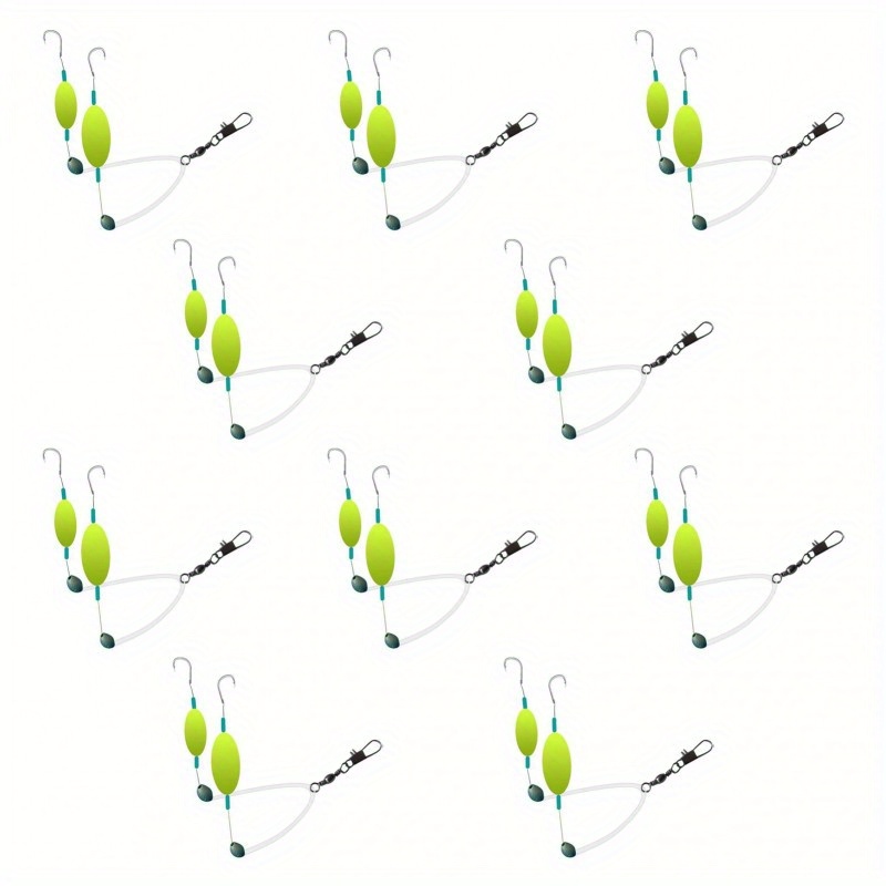 TEMU 10pcs Double Reverse Fishing Hook Set, Double-hook Reverse , Anti Split Fishing Hooks, Swimming Bait For Freshwater Saltwater, Free Floating, Avoiding Water, Grass, Stones, And Mud