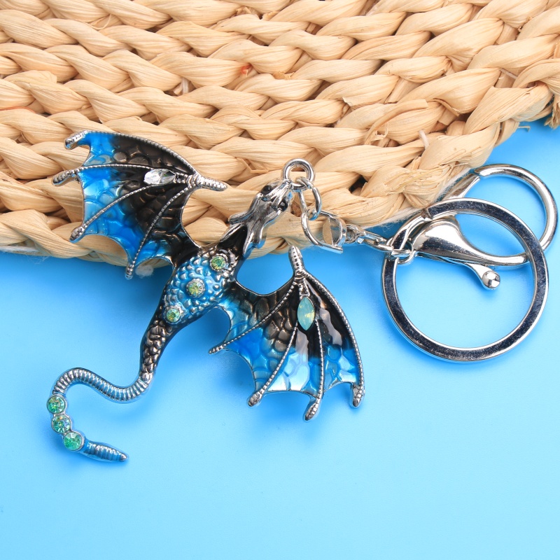 TEMU Magical Dragon Keychain Features A Metallic Texture And A Full Design. A Trendy And Cool Accessory That Adds The To Motorcycle Or Dark Style