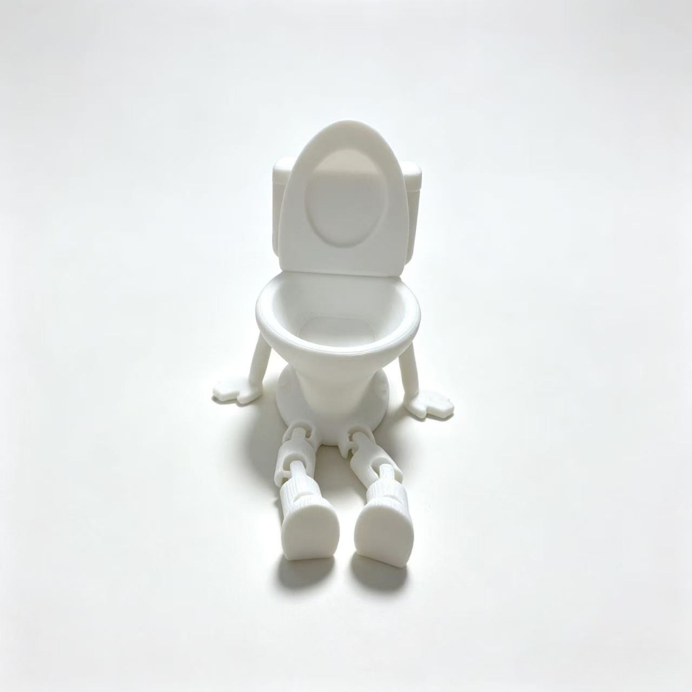 TEMU A Mini Toilet Person Figurine, 3d-printed Flexible-jointed Desktop Ornament, A Fun And Quirky Prank Gift, A Novelty Office Stress-relief Desk