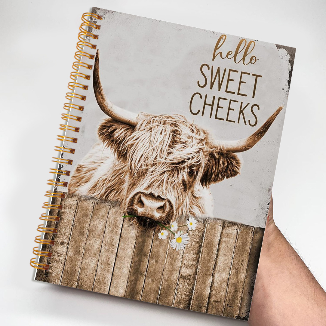 TEMU 1pc The Cow Lying Notebook Perfect Gifts Writing Notebook Diary Notebook Bible Verse Office Stationery Birthday Christmas Gift 5.5x8.3in With