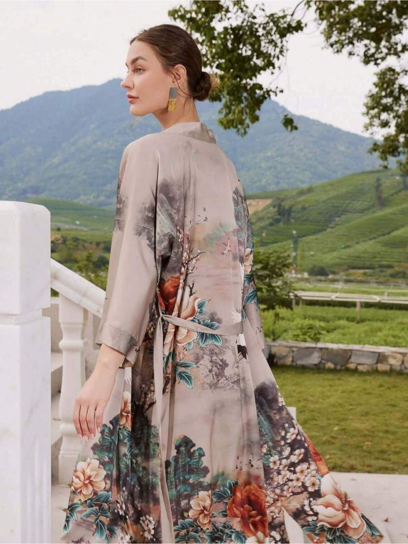 floral dressing gown womens sold on Temu United States