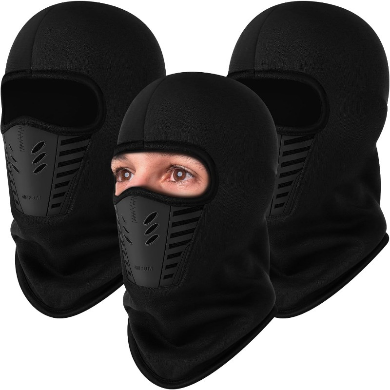 TEMU 3pcs Ski Mask For Men 3d Thermal Winter Face Mask Breathable Balaclava Motorcycle Mask For Men Women