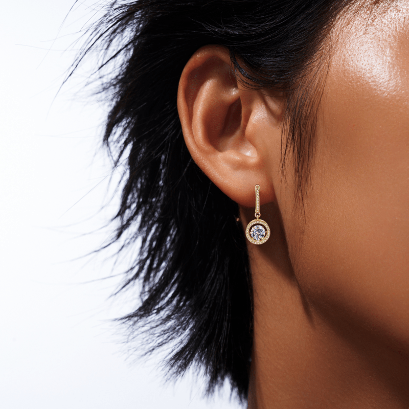 Image of A Pair Of 925 Silver 0.5-carat Moissanite Earrings For Men And Women, Suitable For Daily Commuting, Formal Events, Birthday, Anniversary, Valentine's Day, Day, As A Gift, Included In A Gift Box