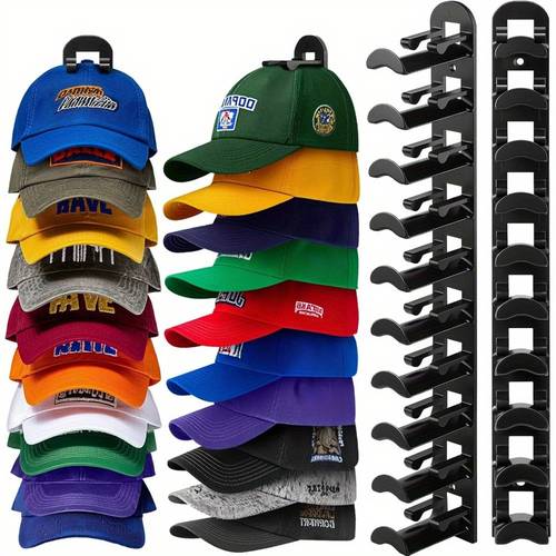 heavy duty baseball cap organizer vertical storage design for space saving to 20 caps sturdy and durable plastic construction tool free quick assembly a must have for home wardrobes and bedrooms