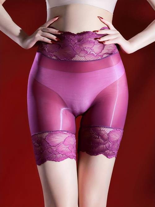 full transparent glossy panties lace thigh ultra thin smooth transparent stockings panties couple style
