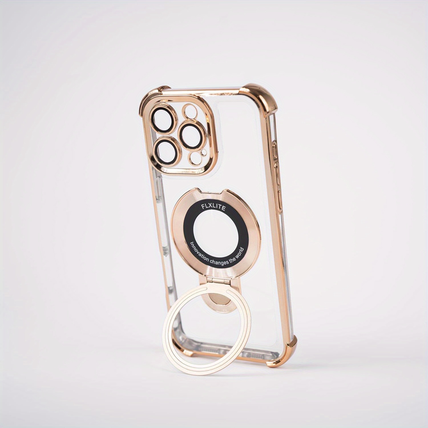 [Wireless Charging Phone Cover] Magnetic Wireless Charging Kickstand Phone Cover Designed for Iphone Models 13, 14, 15, And 16 Pro Max Plus, Featuring a Lens Protector, And a Shockproof, Soft, Transparent Design That Is Resistant to Scratches