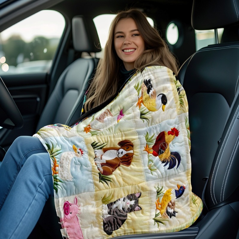 Farm Animal Pattern High Definition Printed Flannel Blanket