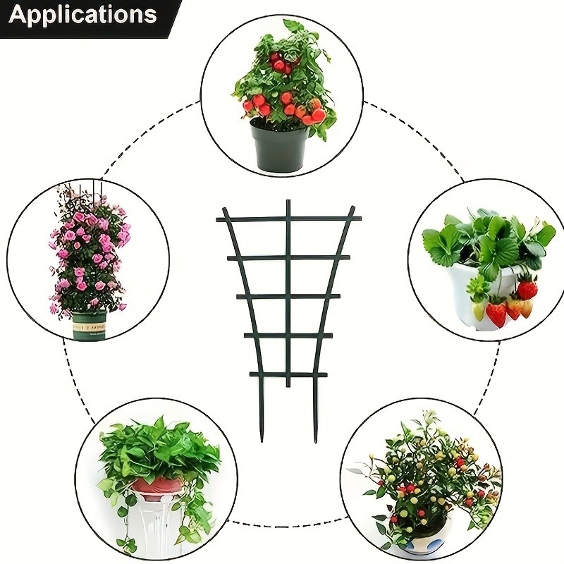 2pcs Stackable Plant Climbing Frame - Space-saving Vertical Garden Support with Mesh Design and Hooks, Suitable for Indoor/outdoor Vines, Climbing Plants and Potted Plants - Reusable Balcony Planting Frame, Home Decoration, Easy to Assemble