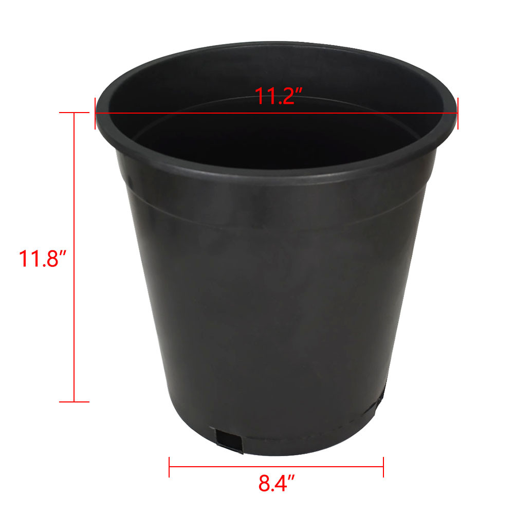 

10pcs Black 5-gallon Nursery Pots - Plastic Planters With Drainage Holes, Grid Pattern For Indoor & Outdoor Use, Ideal For Seedlings & Garden Flowers, Garden Planters| | Drainage Design