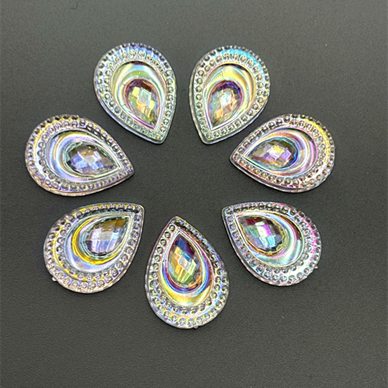 TEMU 40 pièces 1,3 cm/0,51 po * 1,8 cm/0,71 po Queue de coq à coller en surface, queue de à fond plat, accessoires de bijoux DIY, couleur aléatoire