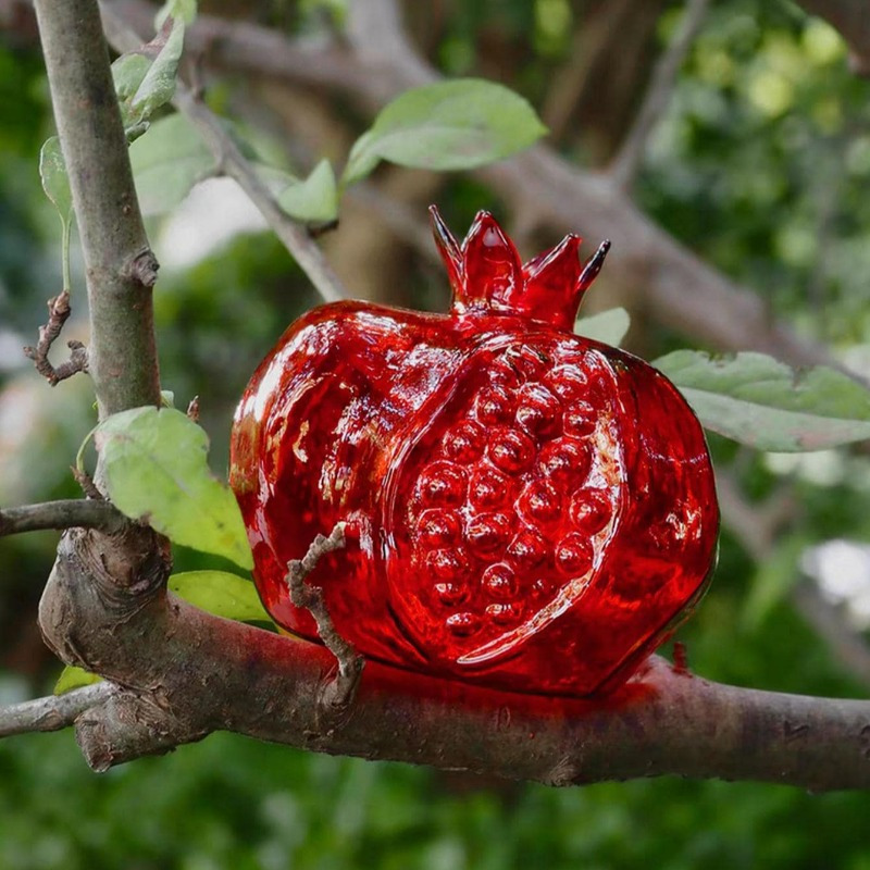 TEMU 1pc Elegant Artistic Decorative Style Glass Vase, Pomegranate Shaped Round Vase, Suitable For Inserting Flowers, Dried Flowers, As Home Desktop,