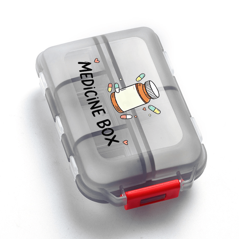 TEMU Medicine Organizer Box Double Layer 10-slot Pill Case - Portable Large Capacity Sealed Container, Storage, Convenient For Travel