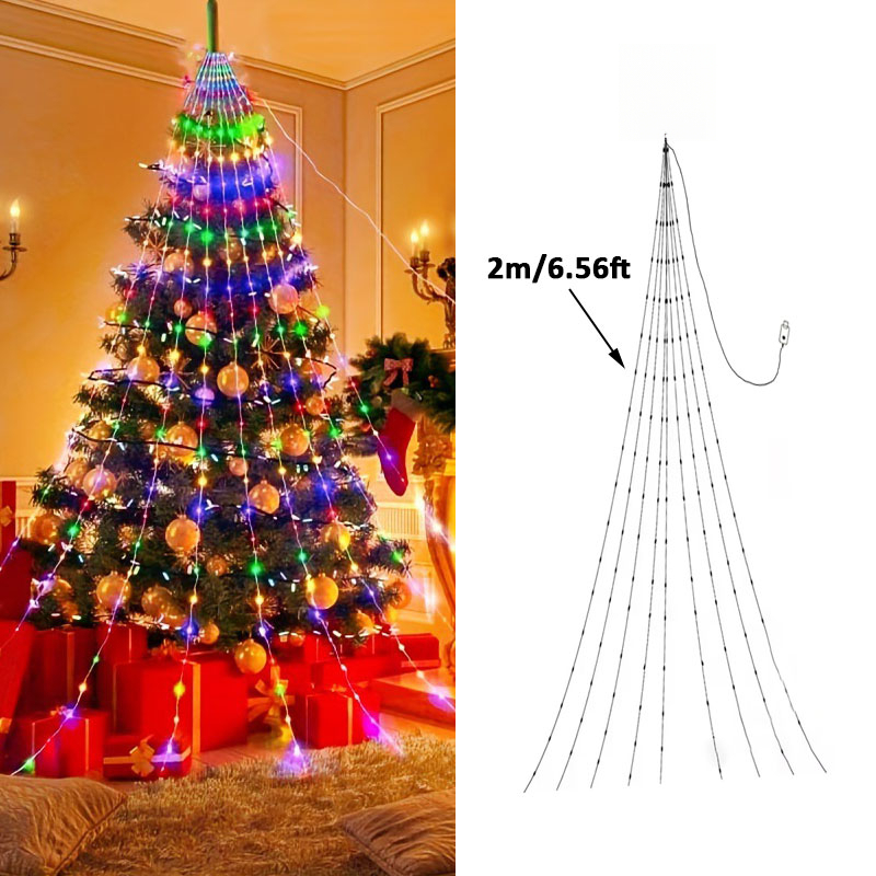 TEMU Guirlande Lumineuse de d'Arbre de Noël, Guirlandes à Alimentation USB avec Protection IP64, Lumières de Fête pour Décoration Intérieure et