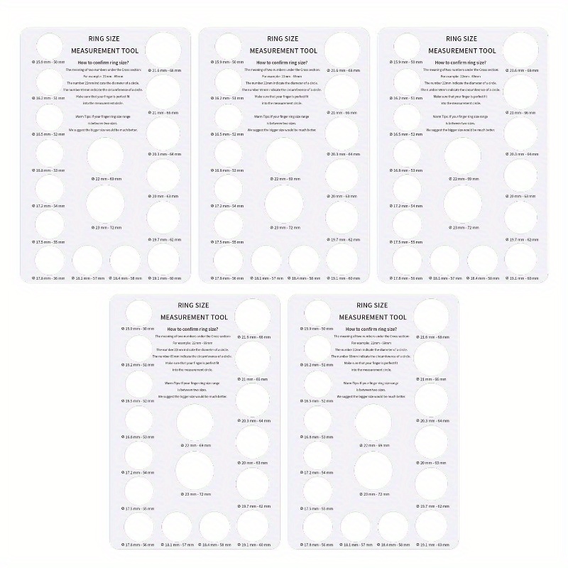 1pc Ring Sizing Card European US Size Conversion Chart with Measurement  Guide, Durable Cardboard Jewelry Making Tool for DIY Ring Si