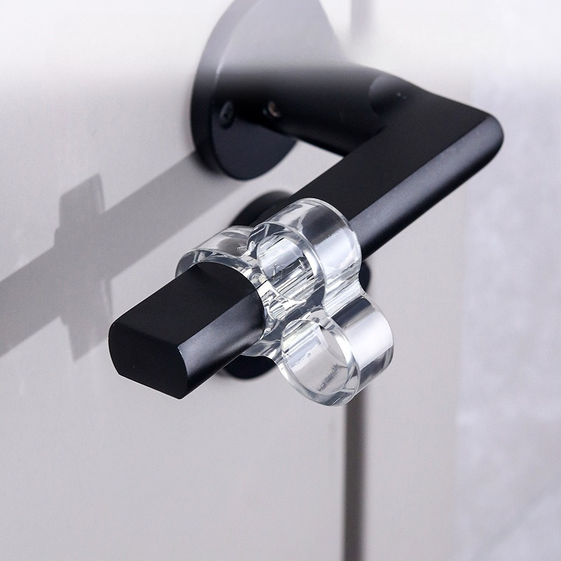 2pcs Handle Bumper - Finish, Acrylic, Wall Mounted,used For Noise Reduction And Protection. Door Handle Anti-collision And Silent, No Drilling.