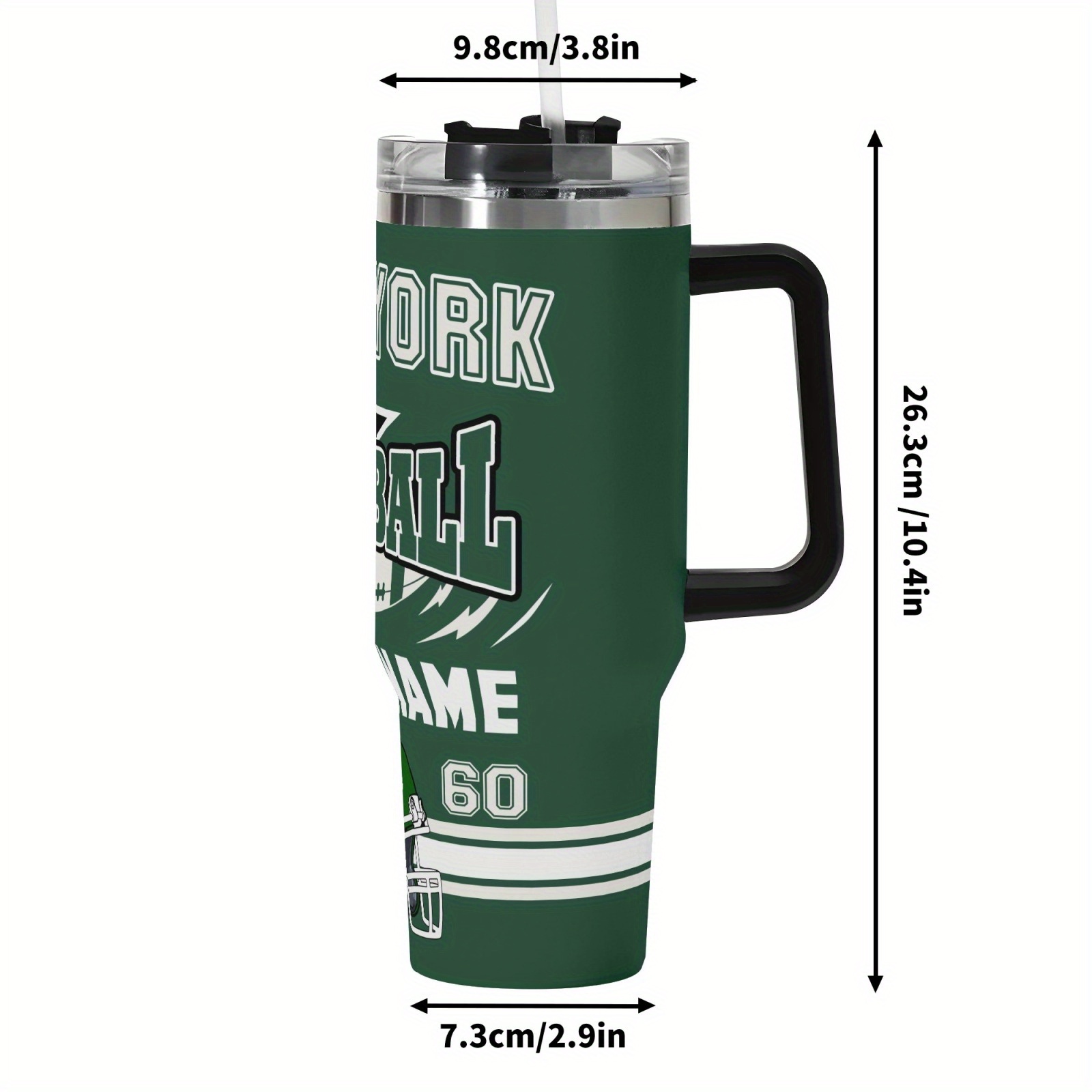 1    football 40oz travel with handle personalized name tumbler for coffee   sports gift for fans valentines day easter mothers day fathers day 5