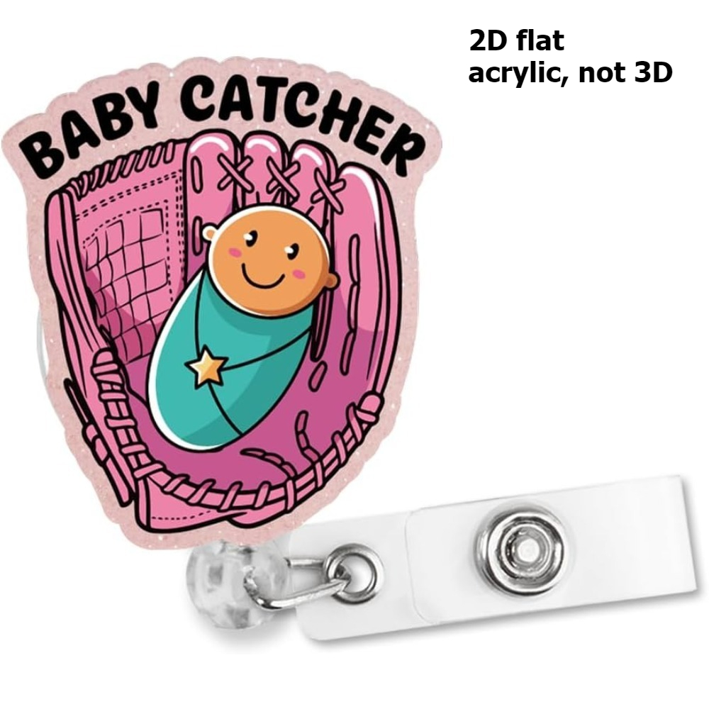 TEMU Cordon d'identification rétractable 2D pour assistante à la , porte-badge amusant pour infirmière de maternité mère et bébé, cadeau pour femme