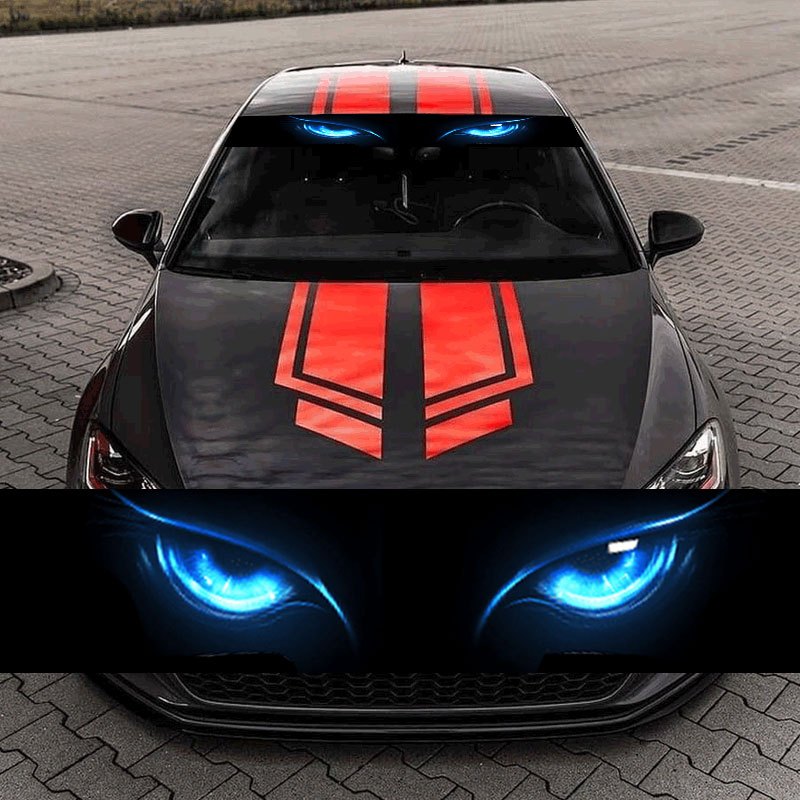 Glowing Pattern Car Front Windshield Sticker, Universal Front Windshield Decorative Decal - Scratch-resistant, Vehicle Car Decal