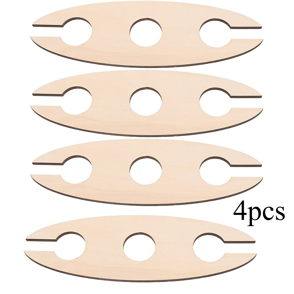 4pcs Wooden Stemware Rack Set, Polished Finish, Multipurpose Bracket Shelf For Wine Glass Holder, Craft, Ideal For New Year Gifts And Desktop Storage