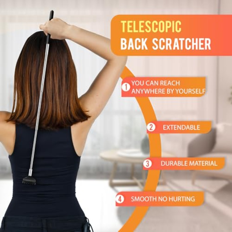       scalp massager extendable back scratcher with ergonomic handle adjustable head body relaxation tool for hair stimulation muscle tension   circulation scalp massager for growing hair   durable construction Product details 4