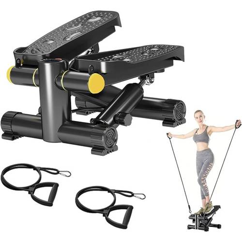 stepper with bands 120kg capacity silent hydraulic fitness stepper with lcd monitor portable home gym full body workout core without battery