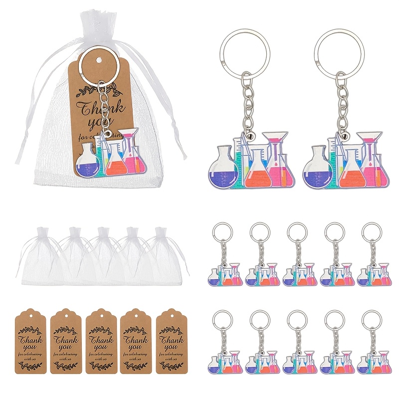 TEMU 36pcs/12-set Keyring Pas Science Experiment Themed Acrylic Keychain Set, Suitable As A Science-themed Party Favor, Graduation Teacher