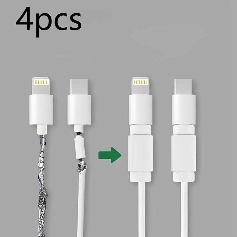 TEMU 4pcs Wire Protective Cover, Durable Charging Cable Protector, Suitable For Mobile Phones, Usb, Tablet Computer Data Cables, Non-electronic