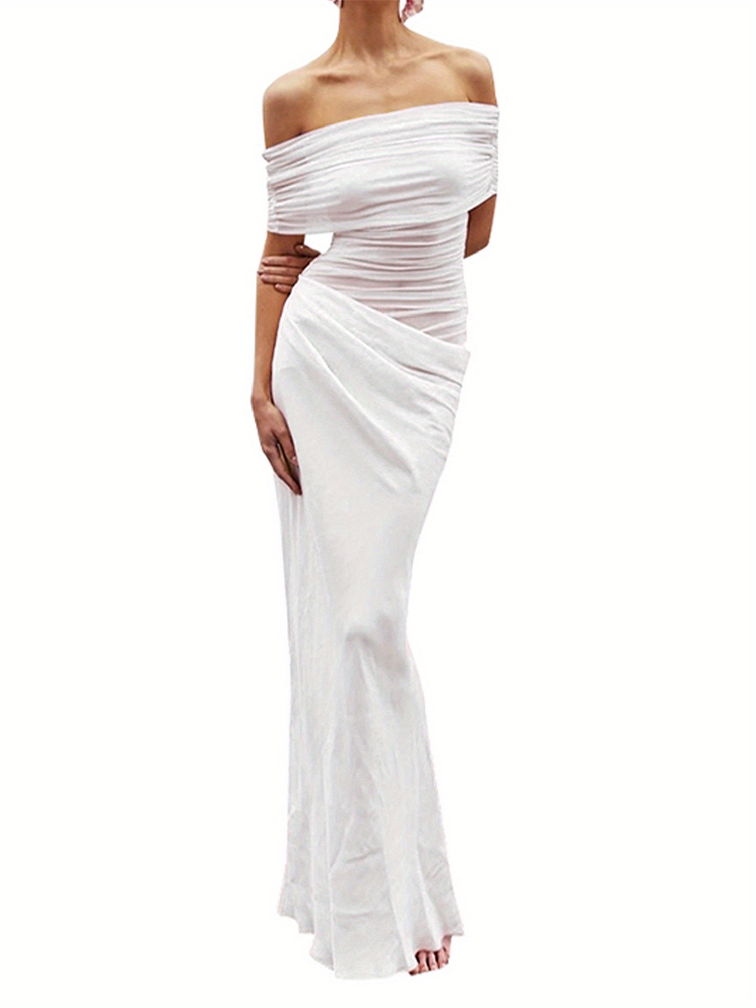 bodycon maxi prom dress Lettie Off-Shoulder Lace Bodycon Maxi Dress - Black main image 0