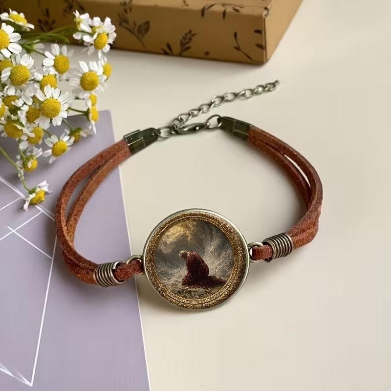 2D Flat Pattern Vintage Bangle Bracelet, Fashion Gift