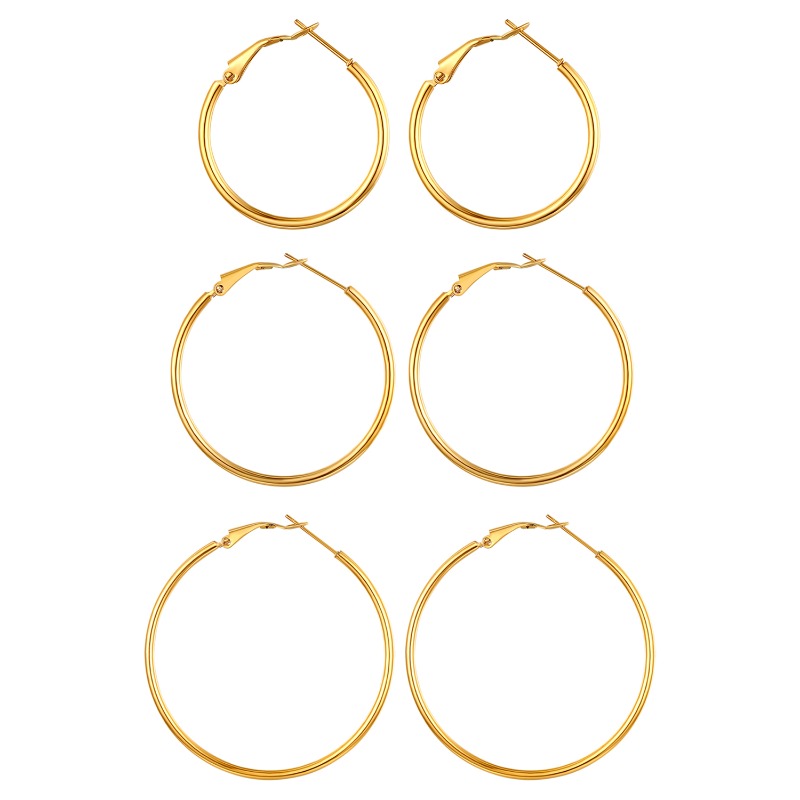 Jewelrywe 30mm Hoop Earrings For Women Stainless Steel Large Hoop Earrings Punk Huggie Earrings Y2k Street Style Jewelry Gift For Mutter Friend Sister