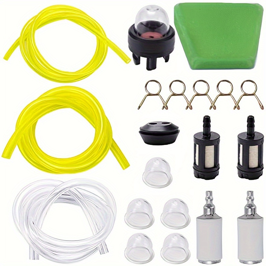 Image of 20pcs Kit: 12" Flexible Piping, Gasoline Filter Air Intake Ball, Chainsaw And Outdoor Gaskets & Candle Brush