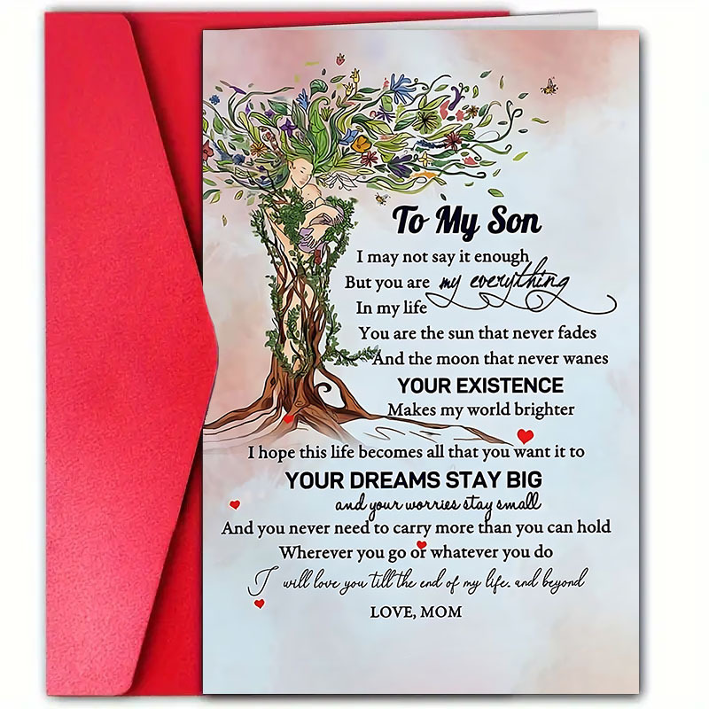 

1pc Son Birthday Card With Envelope – Inspirational , Message For All , Birthday Celebrations, 12cm X 18cm, Birthday Gifts