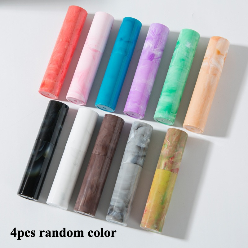 TEMU 4pcs 10ml Marble Striped Perfume Atomizer Bottles Abs Twistable Makeup Spray Bottles Glass Perfume Empty Bottles Random Colors