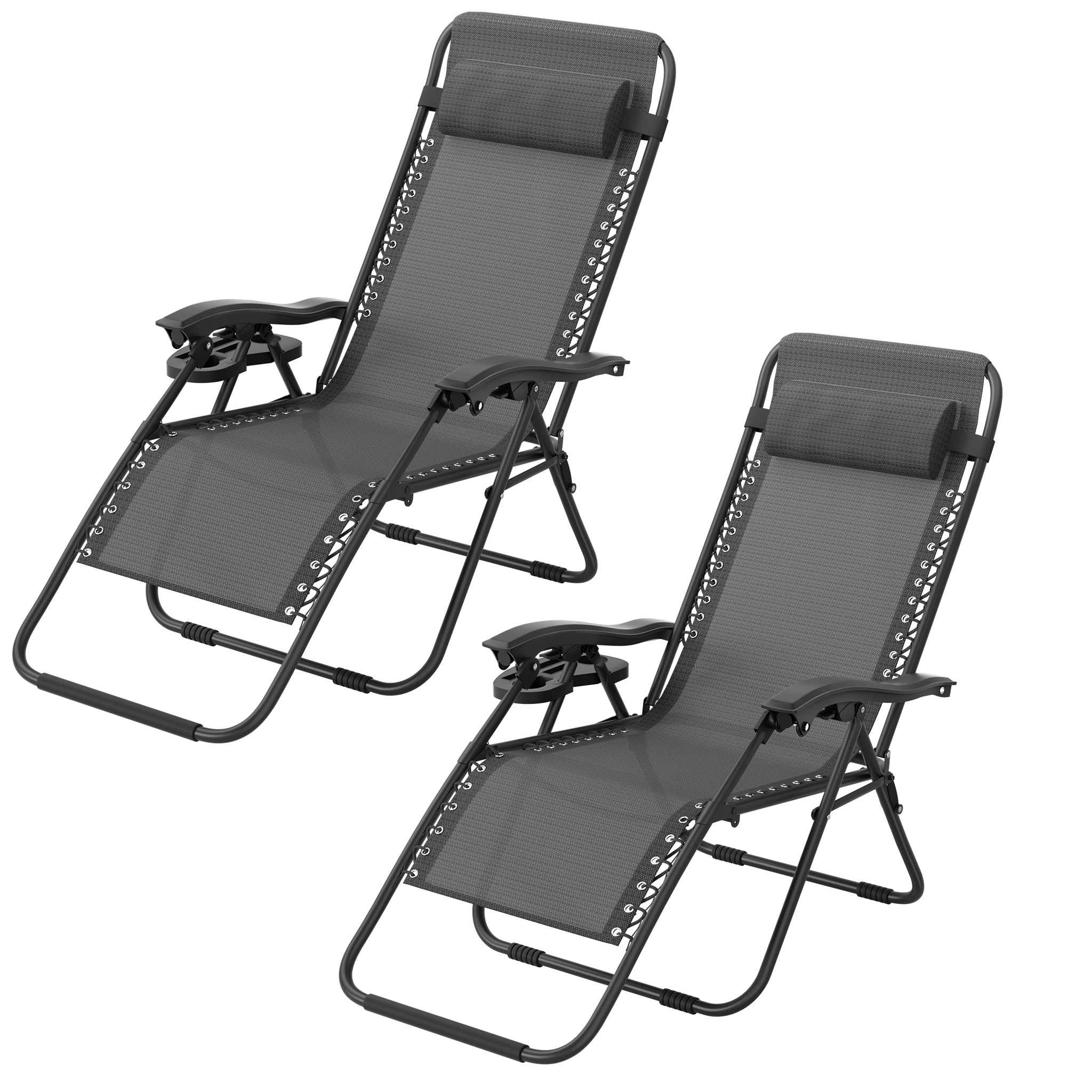 Folding Sun Lounger, Garden Recliner With Extra Adjustable Backrest, Foldable, Portable For Outdoor Camping, Balcony, Up To 120kg