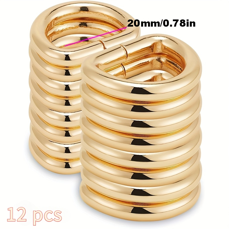 Image of 12pcs Metal D-ring Buckles, Women' Hardware Sewing Accessories, D-shaped Half-round D-ring Metal Hardware, D-ring Buckles For Handmade Diy Bag Accessories