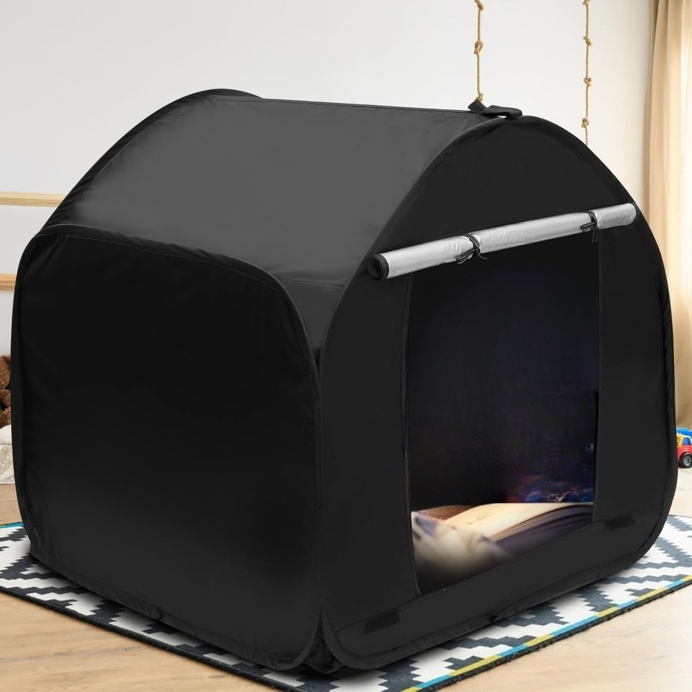 1pc Pop-up Bed Tent With Design, Lightweight Foldable Portable Indoor Bed House Tent For Independent Rest Space Inside Bedroom