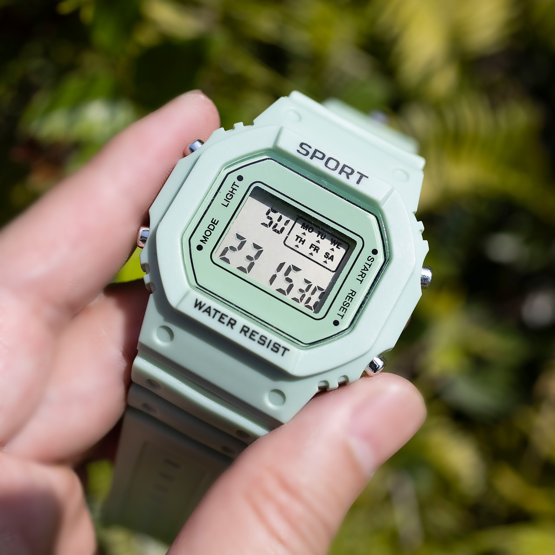 1pc Men'S And Women'S TPU Strap Multi-Color Sports Fashion Multi-Function Luminous Alarm Clock Square Case Electronic Watch Suitable for Daily Decoration Gifts