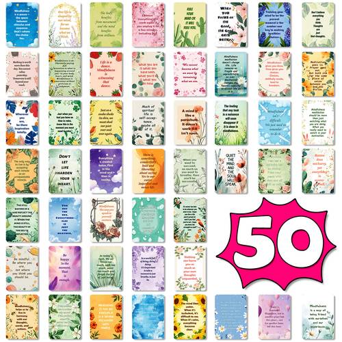 50pcs beautiful floral series text cards art text postcards