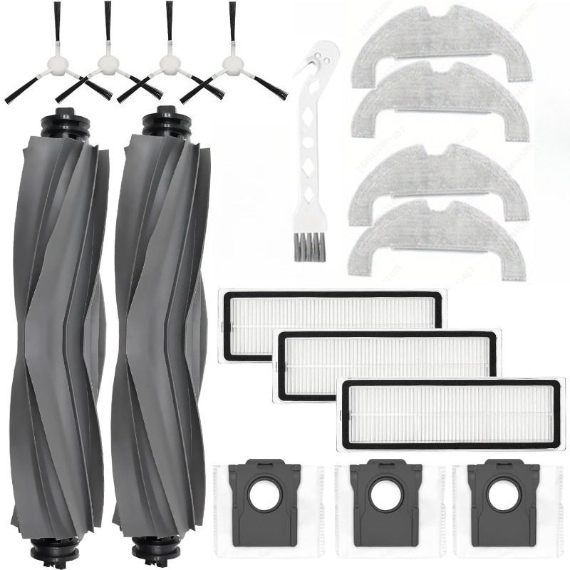 TEMU Complete Accessory Set For The D10 Plus Gen 2 Robotic Vacuum - Includes 2 Main Brushes, 4 Mops, 4 Side Brushes, 3 Filters, 3 Dust Bags, And 1