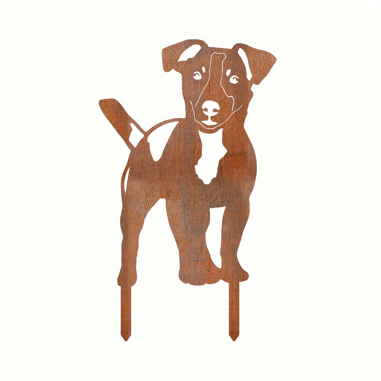 E-shop Retro Abstrakte Acryl Hunde Skulptur - Realistisches Rostfarbenes Aussehen, Geeignet für Hof, Garten Kunst Dekor, Keine Strominstallation