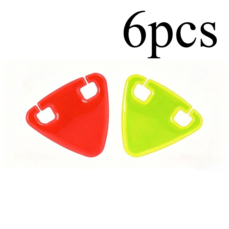 TEMU 6pcs Safety Warning Hang Tags, Reflective Film, Triangular Stickers, Suitable For Night Riding, Road/mountain/, Easy-peel Adhesive For Rear Rack