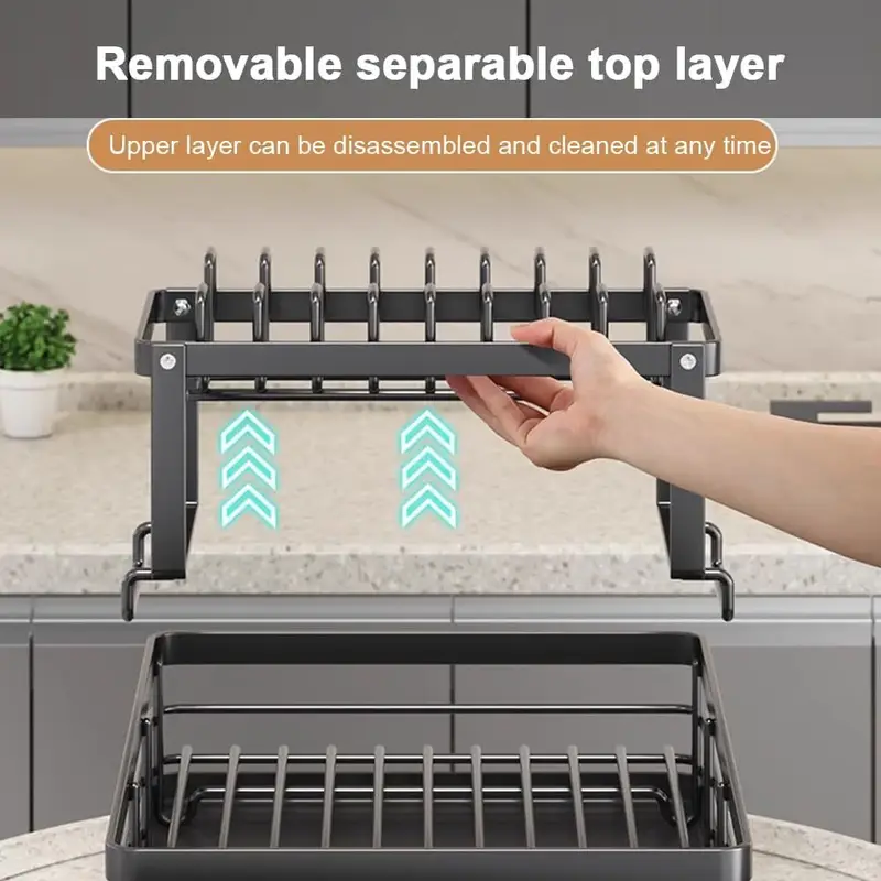 dish drying rack multifunctional dish rack kitchen dish drying rack with cutlery storage holder for kitchen counter Product details 1