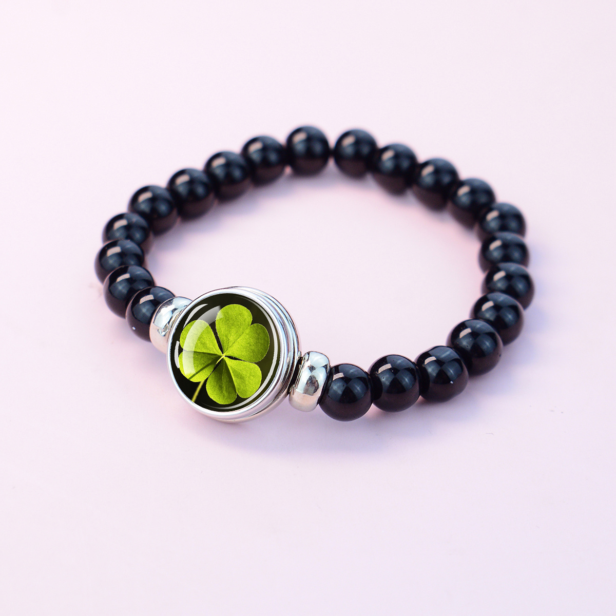TEMU 1pz Braccialetto con e Pendente in Vetro - Perline Ideali per Regalo , Elegante e Minimalista per Indossare Tutto l', Accessorio