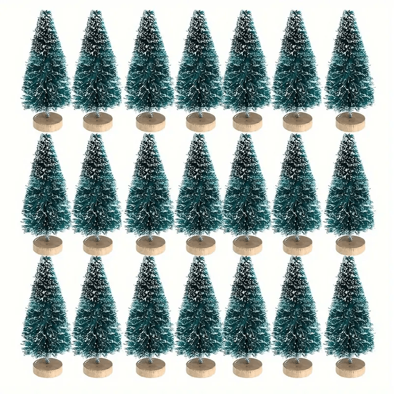 TEMU 36pcs Of 5cm/1.968 Inch Mini Snow-covered Trees, Perfect For Winter Decorations. Brush Trees Are Ideal For New Year Decor, Artificial Snowy Landscapes For, Parties, And Home Embellishments